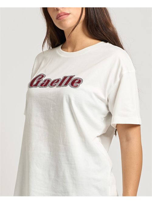 T-shirt donna Gaelle Paris con logo a strass GAELLE PARIS | GAABW07837BI02